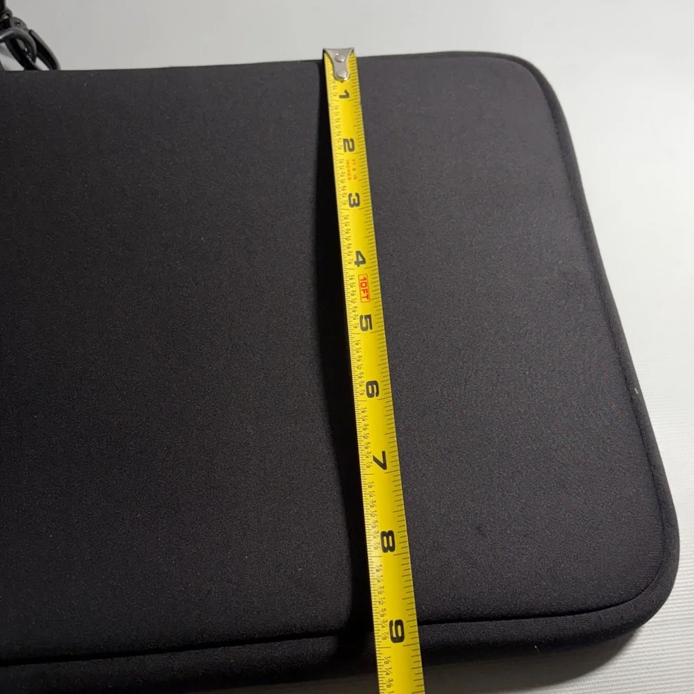 Dagne Dover Black Neoprene Computer Crossbody Sleeve Bag